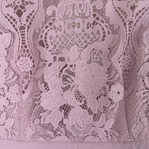BHLDN Rosaline Mauve Lace Dress Medium NWOT Anthropologie Wedding Guest Cocktail - Picture 5 of 14